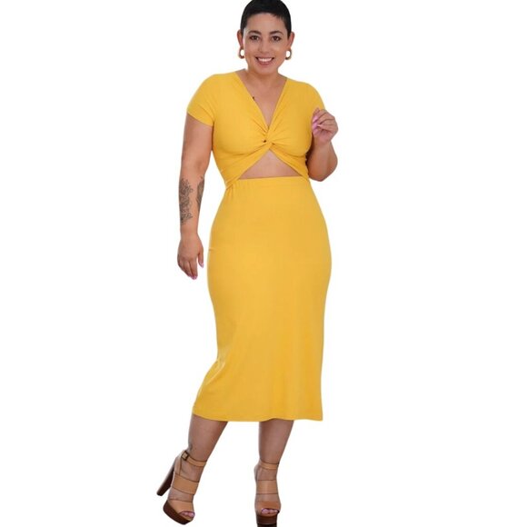 Simplicity 9778 Pattern Dress Twist Front Knit Cutout Mini Midi Sizes 8-16 New - Picture 3 of 5